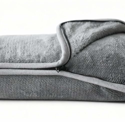 Travel Blanket Pillow, Soft Airplane Blanket 2-in-1, Travel Blanket Airplane Compact with Bag, Travel Essentials Accessories for Plane and Car,60x40 Grey - color: Grey