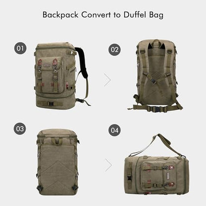 WITZMAN Travel Backpack for Men Women Carry-on Airline Approved - color: Army Green