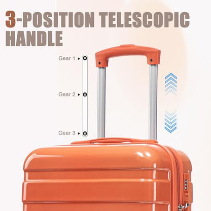 GDFStudio 14/20 Inch 2 Piece Luggage Set,PC Hard Shell Spinner Suitcase,Combination Lock,360° Silent Wheels, Retractable Handle,Carry On Travel Luggage with 14” Cosmetic Case,Gradient Blue-Red - color: Blue+Red, size: 14/20In