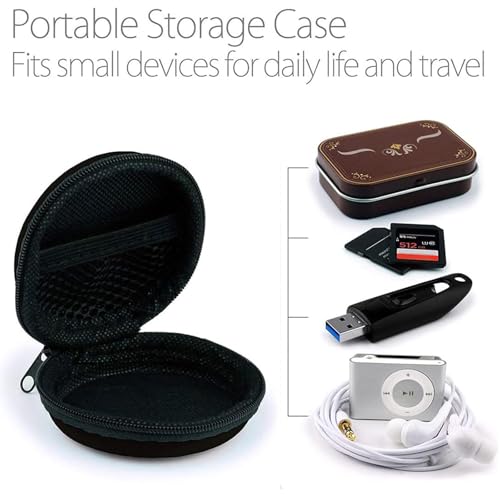 Earphone Case MAS CARNEY Headphone Earbud Hard Protective Carrying Case Bag - color: Purple, style: Round