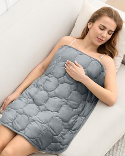 Cottonblue 가중 랩 담요 패드 4.5kg(10파운드) 127 x 152.4cm(57 x 60인치) 성인 청소년용, 아늑한 - color: 회색., size: 50인치 x 60인치 10파운드