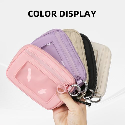 The Iris Wallet Zipper Mini Coin Purse Keychain ID Holder Wallet - color: Aqua Sky