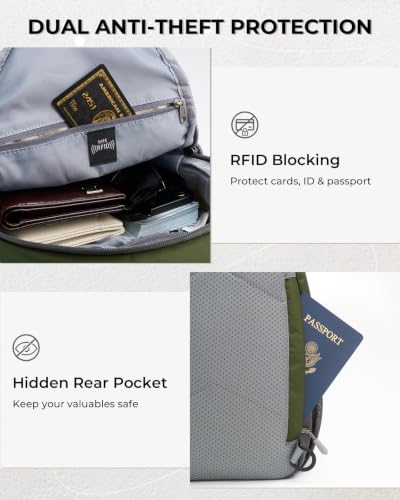 Packable Crossbody Sling Bag for Men Women RFID Lightweight Travel Daypack - color: Green