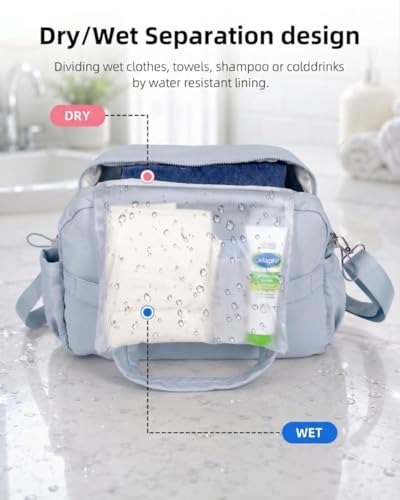 Duffle Bag Gym Bag, Personal Items Bag, Overnight Weekender - color: puffy blue
