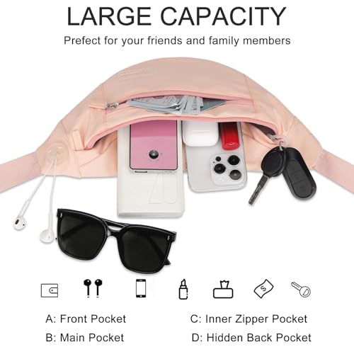 MAXTOP Large Mono Pink Fanny Pack Cute Belt Bag for Women Gift Trendy Stuff - color: Mono Pink