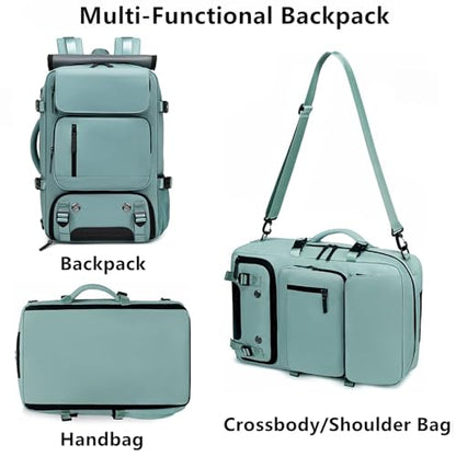 O-TBOST Travel Laptop Backpack Convertible Duffle Backpack 17inch Carry on Backpack for Women Men (Green) - color: Green
