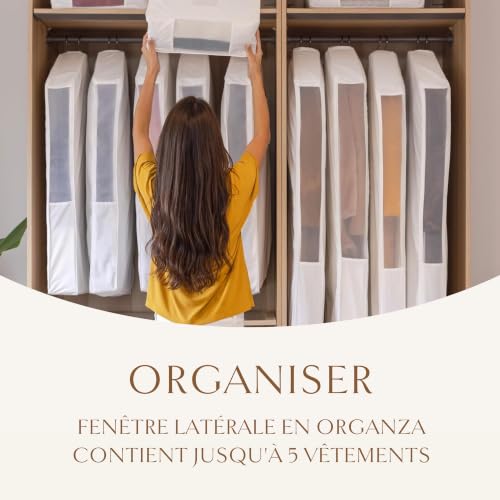 Hayden Hill Luxury Organic Cotton Garment Bag for Hanging Clothes Short 40"