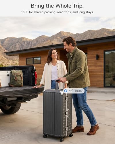 LUGGEX 32 Inch Zipperless Extra Large Checked Suitcase, Charcoal Metallic - color: Charcoal Metallic, size: 32 Inch