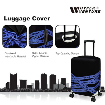 HYPER VENTURE Travel Luggage Cover Suitcase Protector Fits 23-26 Inch, M - color: Fragile, size: M