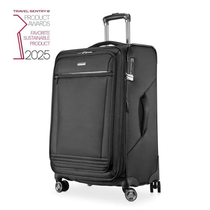Ricardo Beverly Hills Avalon Softside 2-Piece Luggage Set Made with Sustainable 100% Recycled PET (rPET), Lightweight, Eco-Friendly Travel, Expandable, Dual Spinner Wheels, Black, (20" & 24") - color: Black, size: 2-Piece Set (20, 24)