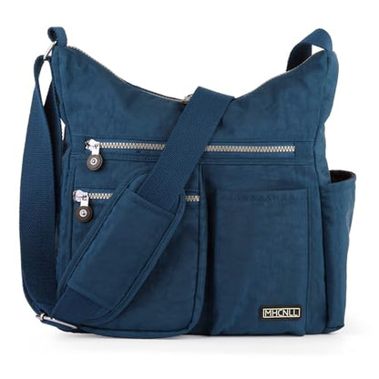 MHCNLL Women's Nylon Crossbody Purse, Anti-Theft RFID Lightweight - color: Navy Blue