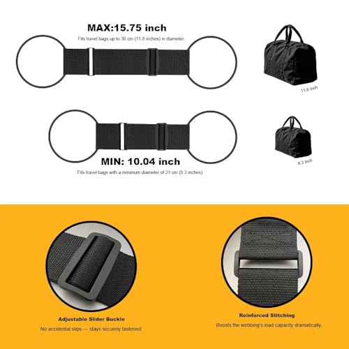 3Pack Adjustable Luggage Strap for Carry on Bag, Connect Bag to Suitcase