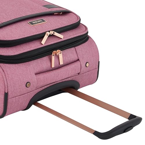 kensie Hudson Softside 3-Piece Spinner Luggage Set, Mellow Mauve - color: Mellow Mauve