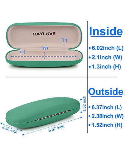 RayLove Unisex Hard Shell Eyeglasses Cases, Protective Case For Glasses - color: Deep Green