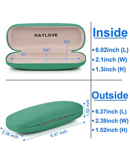 RayLove Unisex Hard Shell Eyeglasses Cases, Protective Case For Glasses - color: Deep Green