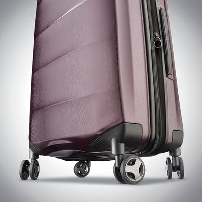 Samsonite Octiv Pro 3-Piece Hardside Lightweight (21/24/28) Front Pocket Carry-On Pro, Medium & Large-Checked Luggage Set, Expandable, Four Spinner Wheels, Adjustable Handle, TSA Lock – Purple - color: Amethyst Purple, size: 3-Piece Set (Pro 21 with Front