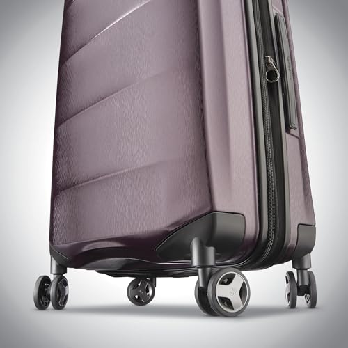 Samsonite Octiv Pro 3-Piece Hardside Lightweight (21/24/28) Front Pocket Carry-On Pro, Medium & Large-Checked Luggage Set, Expandable, Four Spinner Wheels, Adjustable Handle, TSA Lock – Purple - color: Amethyst Purple, size: 3-Piece Set (Pro 21 with Front