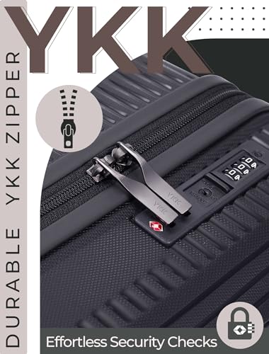 CONCEPTEN Luggage Sets 3 Piece, PP Hardshell Suitcases Set with Wheels - color: Black, size: 3 Piece Sets (21/Db/Tb)