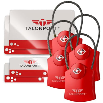 Keyless TSA Approved Suitcase Luggage Locks, Red 4-Pack - color: Red, size: 4 Pack