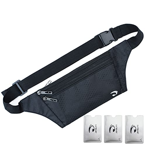 Outdoor Sports Running & Jogging & Travel Waterproof Utralthin Waist Pack/Bag Runner Belt, Black - color: Black
