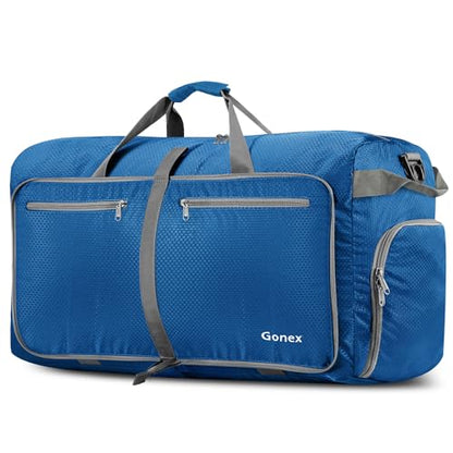 Gonex Foldable Travel Duffle Bag, Lightweight with Shoe Compartment - color: Deep Blue, size: 40L