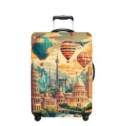Balloon Luggage Cover Washable Suitcase Protector Anti-scratch Suitcase cover Fits 24-26 Inch Luggage M - color: Balloon, size: M(24-26inch suitcase)