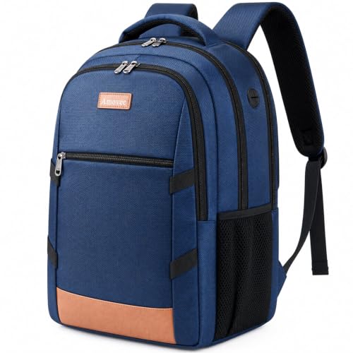 Amovee Laptop Backpack,Work Computer Bag, Airline Approved Carry-On Bookbag - color: Navy Blue