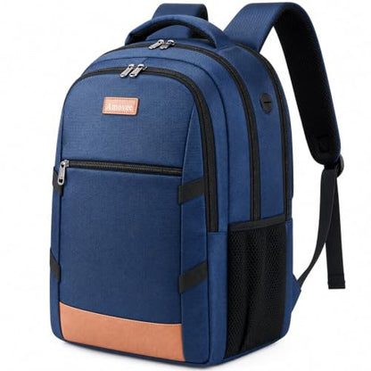 Amovee Laptop Backpack,Work Computer Bag, Airline Approved Carry-On Bookbag - color: Navy Blue
