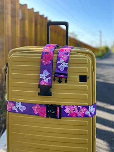 Teeoff 2 Pack Elastic Luggage Straps Suitcase Belts Travel Bag Accessories Adjustable 220CM (Purple) - color: Purple
