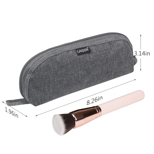 Gloppie Portable Makeup Brush Bag - Compact and Durable Small Cosmetic Case for Daily and Travel Use, Grey - color: Grey