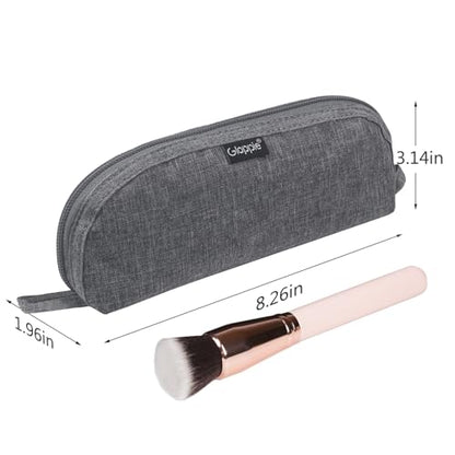 Gloppie Portable Makeup Brush Bag - Compact and Durable Small Cosmetic Case for Daily and Travel Use, Grey - color: Grey