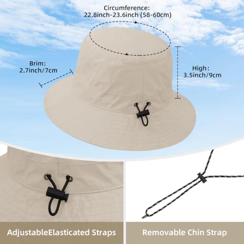 Durio Waterproof Bucket Hats for Woman UPF 50+ Sun Hat - color: Beige