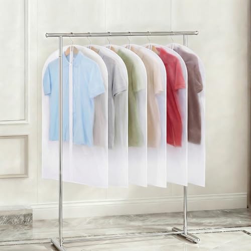 Dntorx 12 Pack Garment Bags, 24 x 40 In Peva Covers, White Edge - color: Matte with White Edge, size: 40in *12