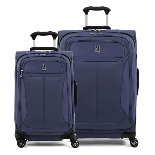 Travelpro Tourlite Softside 2-Piece Set, Expandable Luggage, 4 Spinner Wheels, Lightweight Suitcase, 21" Carry-On, 25" Checked Medium, Blue - color: Blue, size: 2-Piece Set (21/25)