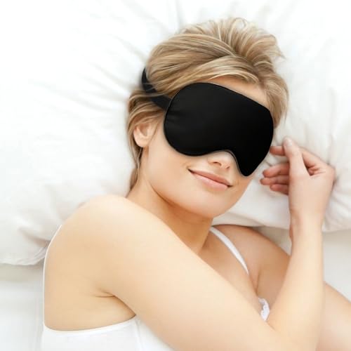 Custom Eye Mask for Men Women Personalized Adjustable Sleep Mask | Add Your Photo Text Logo Adjustable Strap Eyeshade for Sleeping Travel Work, PureBlack - color: Pureblack