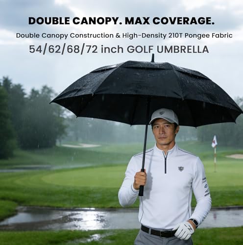 54/62/68/72 Inch Large Golf Umbrella Windproof Auto Open for Rain - color: Black, size: 54 Inch