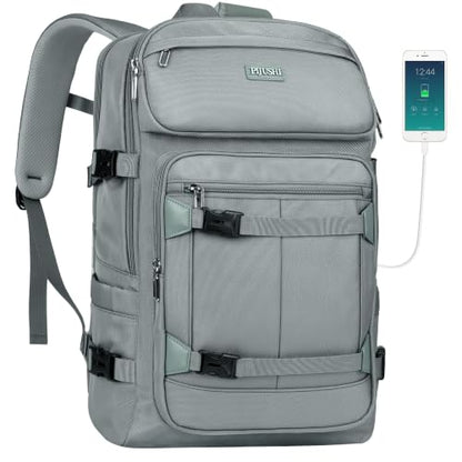 PIJUSHI Travel Backpack 35L Carry On Backpack Flight Approved - color: Updated Grey Blue