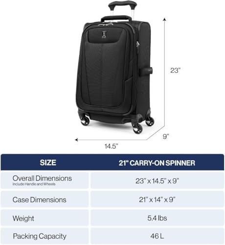 Travelpro Maxlite 5 Softside Carry-On Luggage Spinner, Red, 21-Inch - color: Burgundy, size: Carry-on 21-Inch