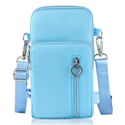 Small Crossbody Bags for Women, Universal Pouch Wallet Cell Phone Purse Lightweight Pockets Handbags Mini Shoulder Bag - color: 010 Lightblue