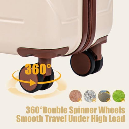 28 Inch ABS Hard Shell Large Luggage With Combination Lock and Side Hooks, Beige - color: Beige, size: 28 Inch