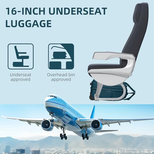 LARVENDER 4 Piece Luggage Set with Spinner Wheels - Expandable Softside Carry On Suitcase 22x14x9 Airline Approved, 16” 20" Carry On Luggage,TSA Lock, Blue - color: Blue(16/20/BP/TB), size: 4 Piece Set (16/20/BP/TB)
