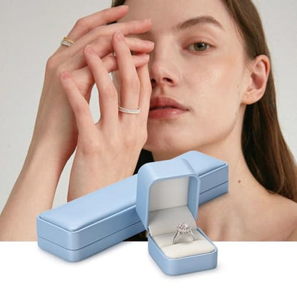 Oirlv Blue Long Necklace Storage Box - color: Sky Blue, size: Long Chain Box