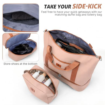 KUNEL Luggage Sets 5 Pcs suitcases with Wheels, 20/24/28Inch, RoseGold - color: RoseGold