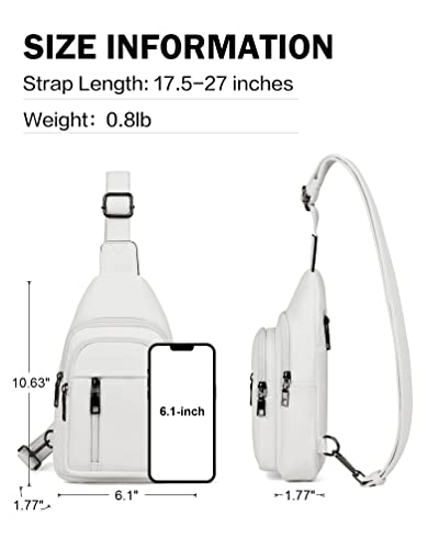 MASINTOR Sling Bag for Women, Crossbody Fanny Pack Sling Backpack, White - color: Pure White