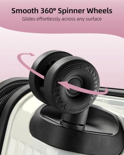 Luggage Sets 2 Piece Expandable Suitcase with Spinner Wheels, PC+ABS Hardside Lightweight Suitcase with TSA Lock - color: Blush Cloud, size: 2 Piece Set (20/24inch)