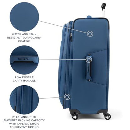 Travelpro Maxlite 5 Softside Checked Luggage Spinner, Blue, 29-Inch - color: Ensign Blue, size: Checked-Large 29-Inch