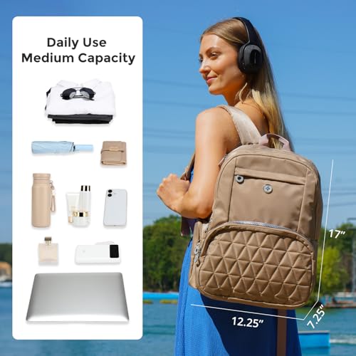 Swissdigital Design Backpack for Women Fits 15.6-Inch Laptop SD1711-75 - color: Khaki