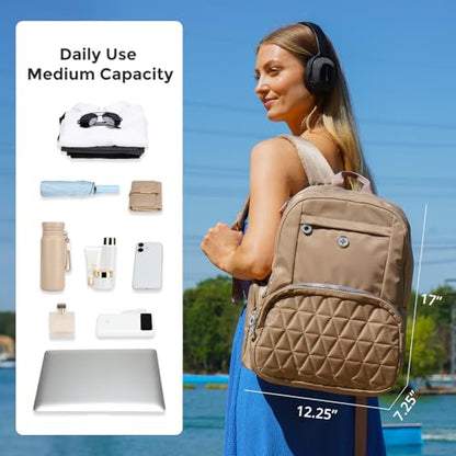 Swissdigital Design Backpack for Women Fits 15.6-Inch Laptop SD1711-75 - color: Khaki