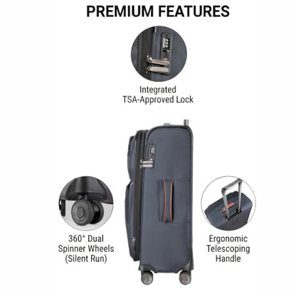 Ricardo Beverly Hills Montecito 3.0 Softside Luggage Collection Expandable Suitcases with Wheels and TSA Lock, 25" Medium Check-in (Graphite, 25-inch Medium Check-in) - color: Graphite, size: 25-inch Medium Check-in