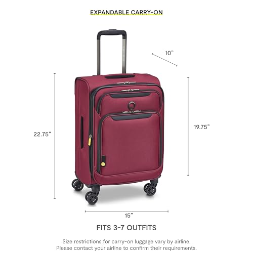 DELSEY PARIS Sky Max 3.0, 21 Inch Carry-On Luggage, Burgundy - color: Burgundy, size: Carry-on, 21 Inch